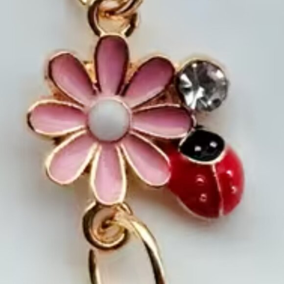 PINK Flower Keychain/Bag Charm - Initial B - Picture 2 of 5